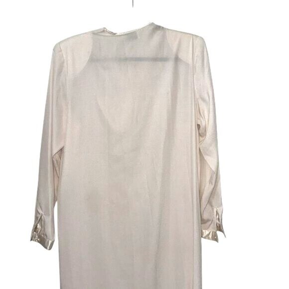 Nilani Womens Size 12 Cream Long Sleeve Polyester Dress With Pleated Hem - Picture 6 of 8